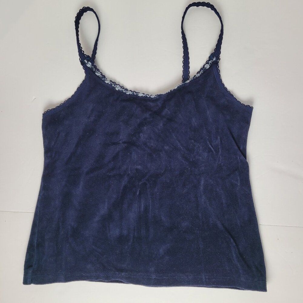 Victoria’s Secret Country coquette tank with bows Women’s Small Navy Blue Y2K 90